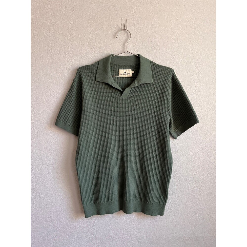The Normal Brand Breezeknit Polo in Green Size SMALL